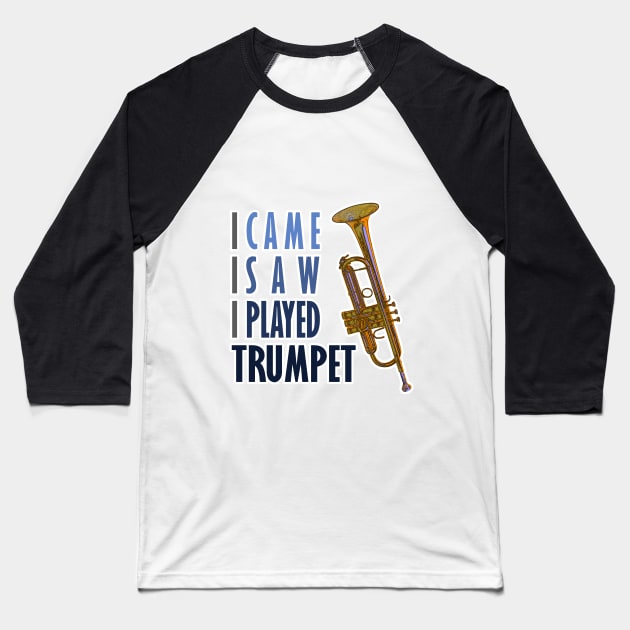 Funny Trumpet Baseball T-Shirt by evisionarts